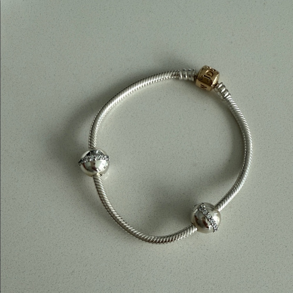 Pandora Silver Bracelet with Rhinestone Accents - Picture 3 of 6